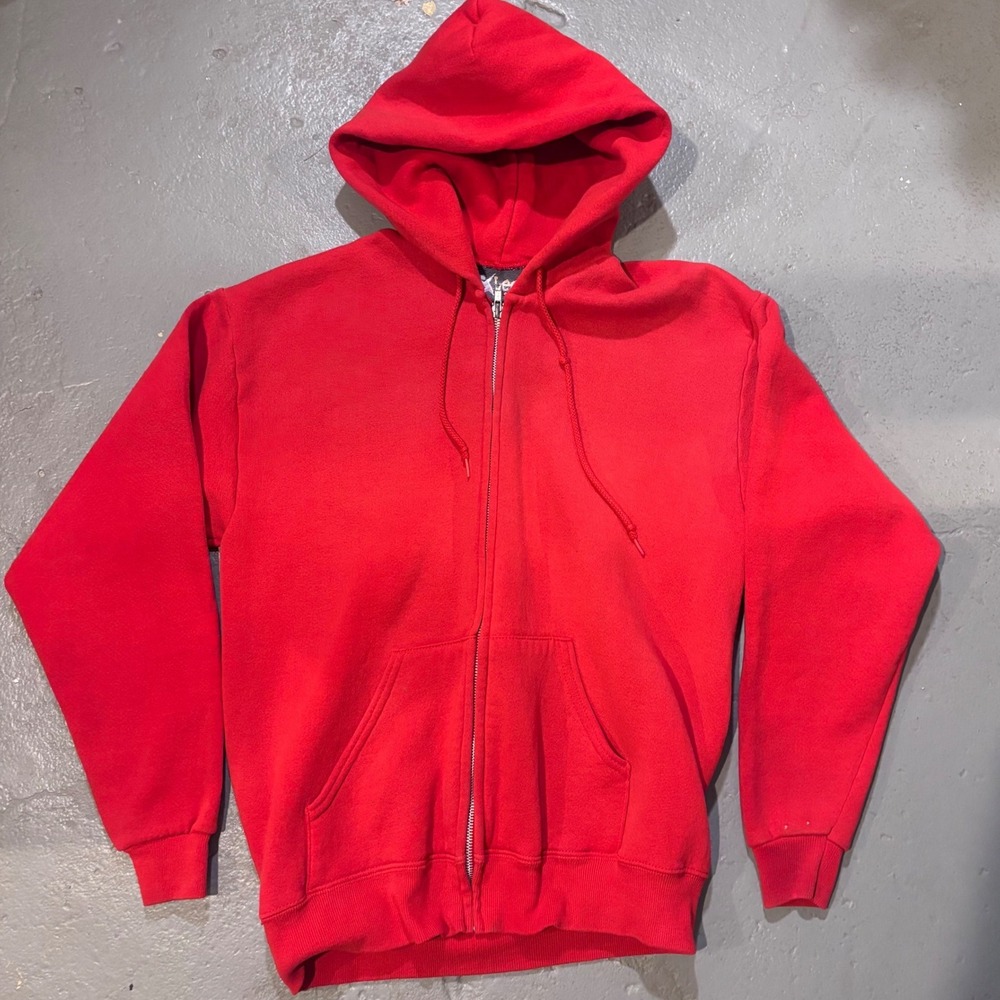 Lee Sport Zip Blank Hoodie Mens Large Red Vintage 90s Made in USA  Sweatshirt